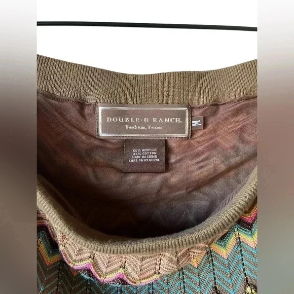 Double D Ranch Crochet Pointelle Colorblock Stripe Maxi Skirt Size M - Picture 5 of 6